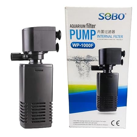 Sobo WP1000F Aquarium Internal Filter, Aquarium Internal Filter WP-1000F | 15W 650L/H Biological, Mechanical, & Chemical Filtration for Freshwater & Saltwater Fish Tanks (1.5-2.5 Ft Tanks) | Quiet, Energy-Efficient