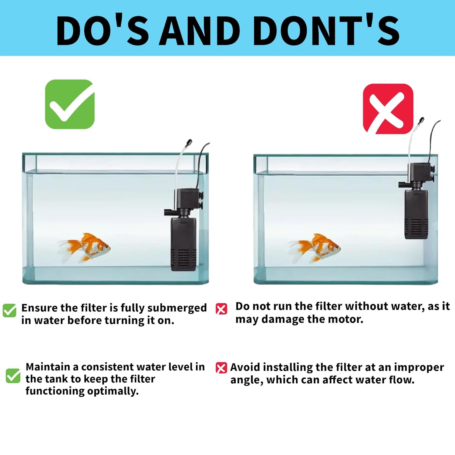 Sobo WP1000F Aquarium Internal Filter, Aquarium Internal Filter WP-1000F | 15W 650L/H Biological, Mechanical, & Chemical Filtration for Freshwater & Saltwater Fish Tanks (1.5-2.5 Ft Tanks) | Quiet, Energy-Efficient - Image 4