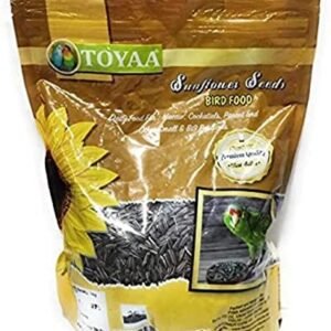 The Toya sunflower seed Birds All Life Stages Premium Striped Sunflower Seed Select, Fortified with Spirulina & Cuttlefish Bone, Bird Food for Conures, Lovebirds, Cockatiels, African Grey, Macaws, Cockatoo,500gm